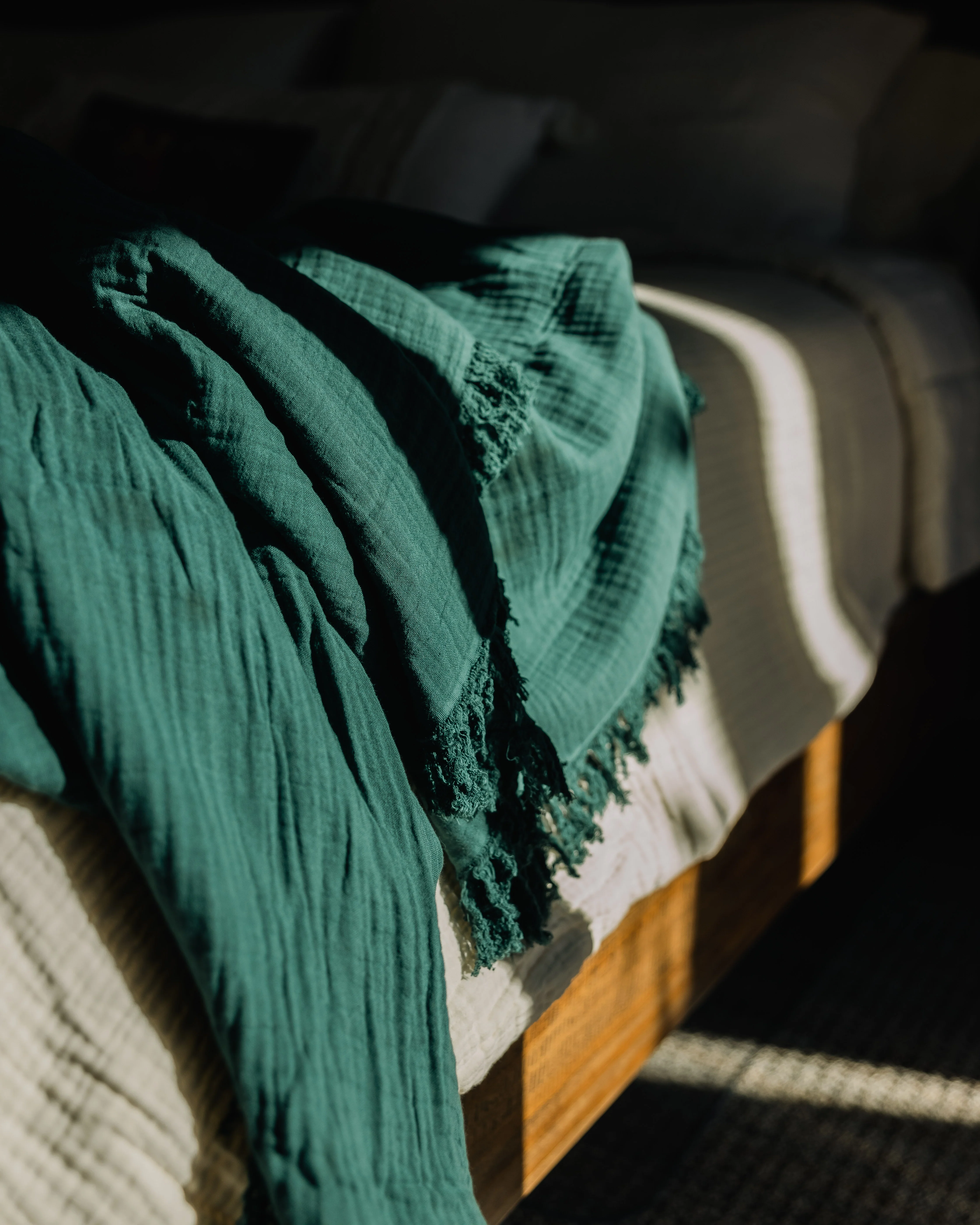 Oversized Breeze Throw -  Fringe - White - Image 4