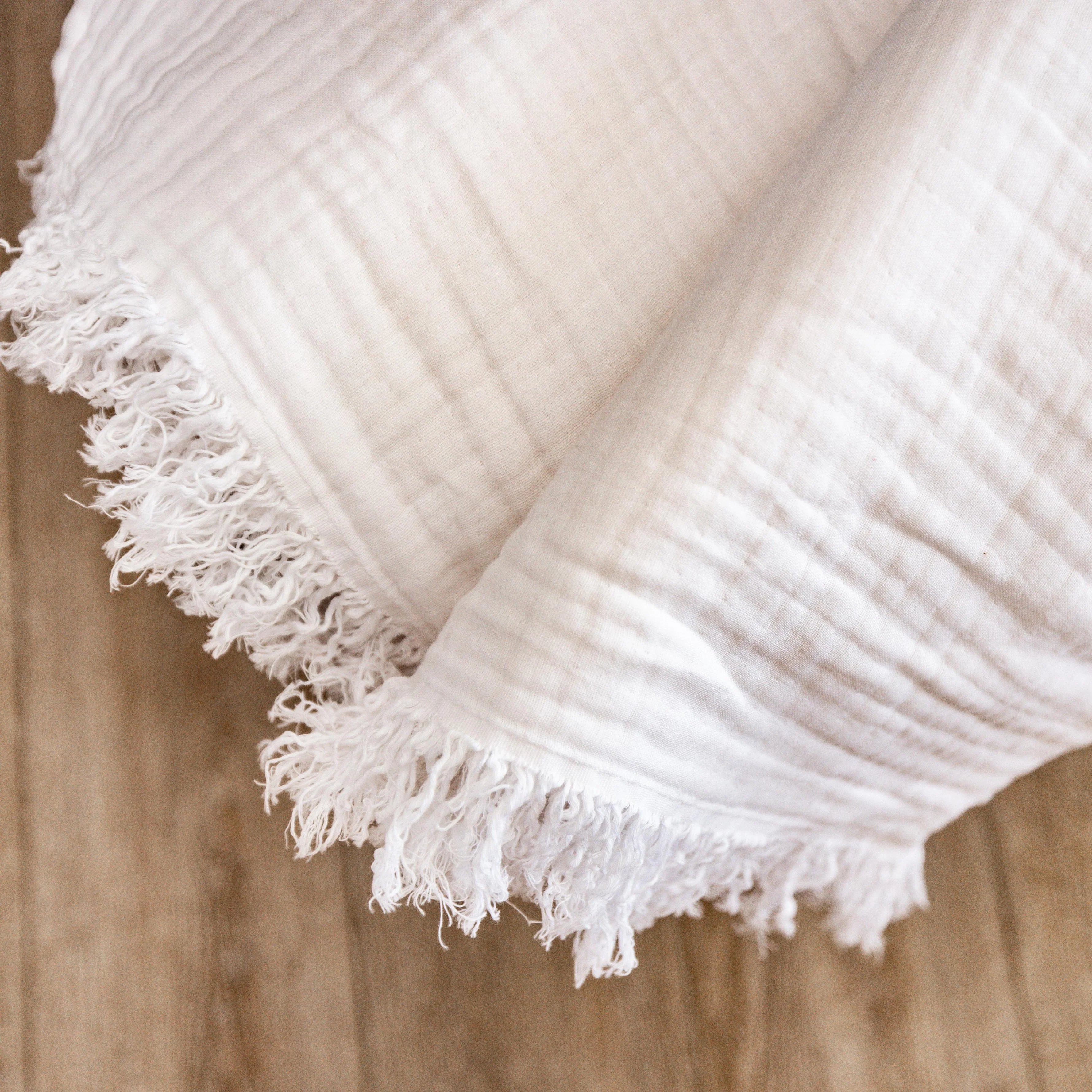 Oversized Breeze Throw -  Fringe - White - Image 6