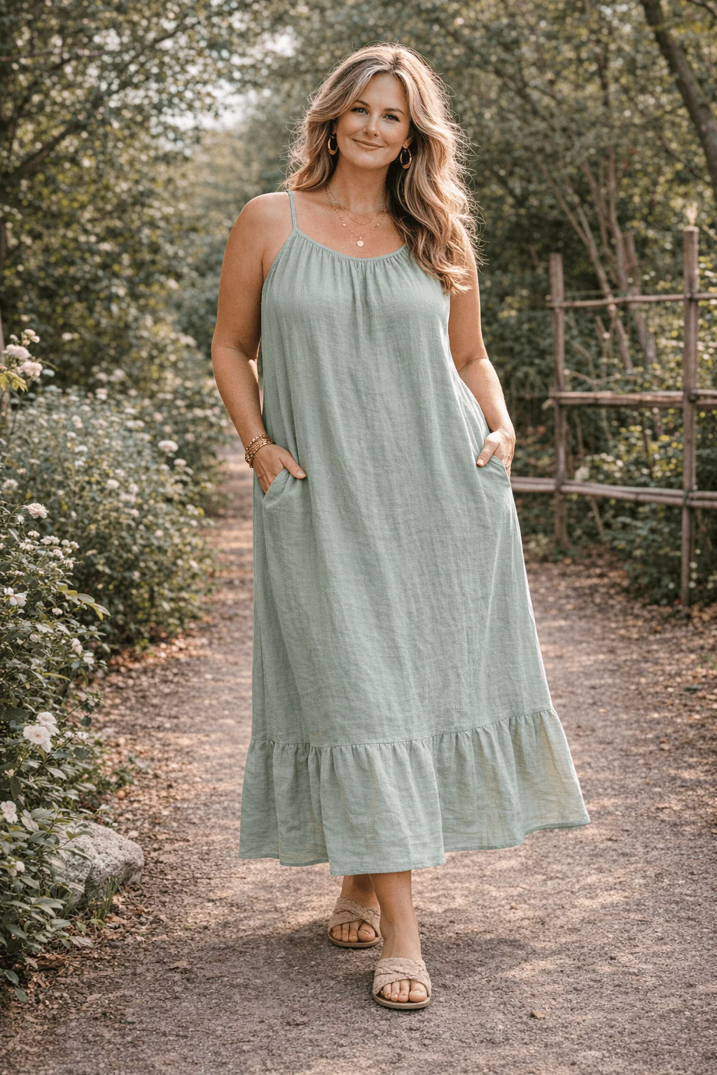 Maxi Dress – Classic Strap with Pockets - Image 12