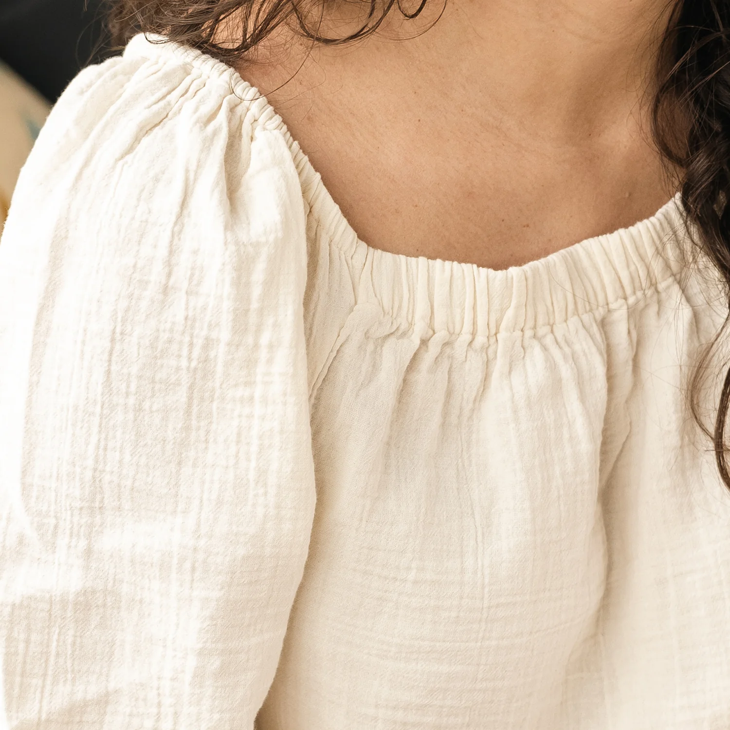 Muslin Cotton Peasant Top - Image 4