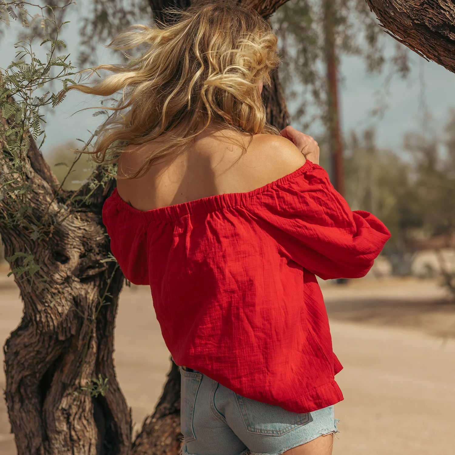 Muslin Cotton Peasant Top - Image 7